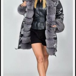 Camo Fur Coat Jacket 