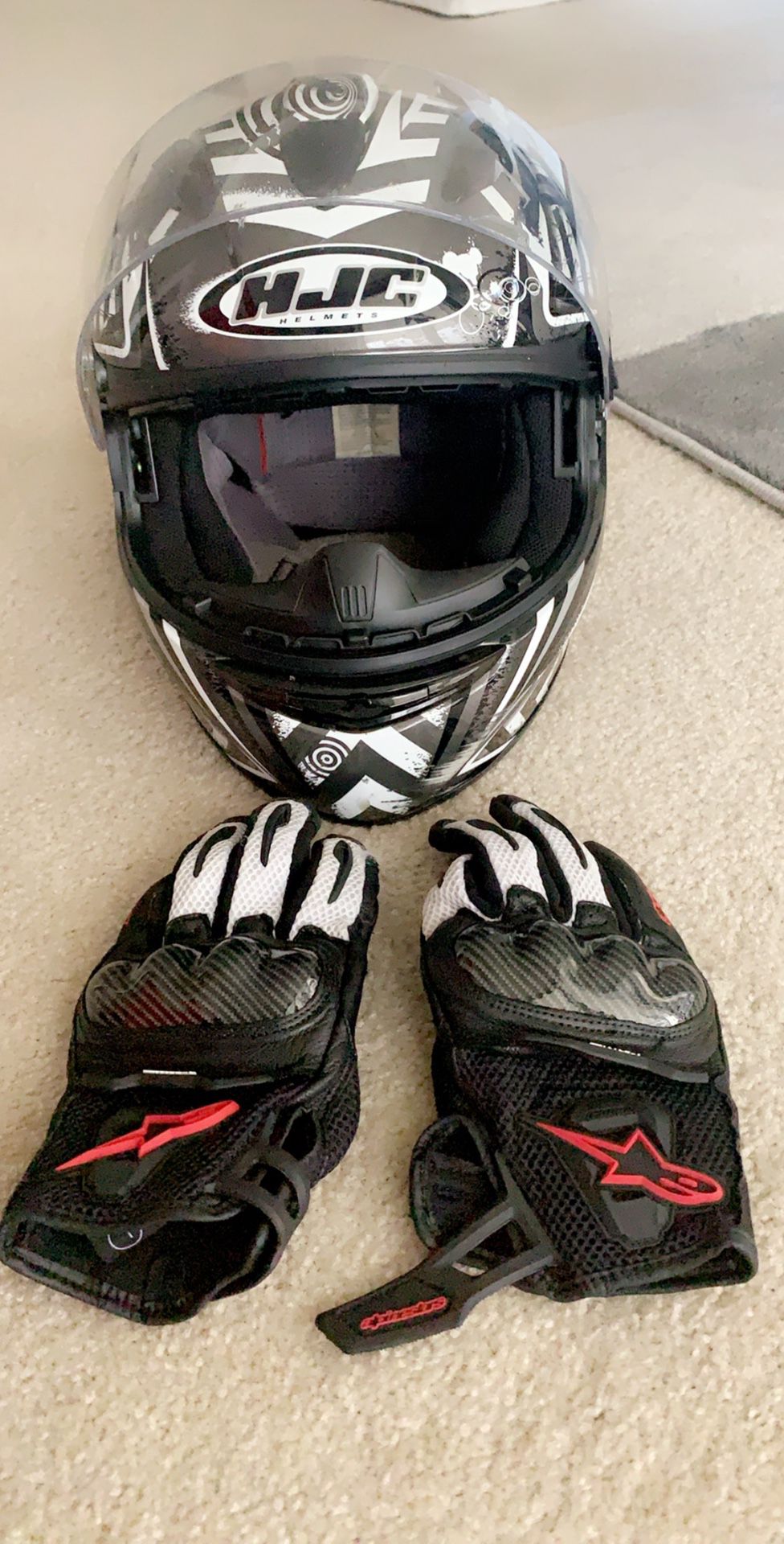 HJC Helmet and gloves
