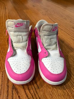 Nike Air Jordan 1 High Pink White Sneakers Girls Size 2