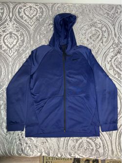 Nike Dri-Fit Full-Zip Hoodie Size Large Navy Blue Training Full Zip Basketball
