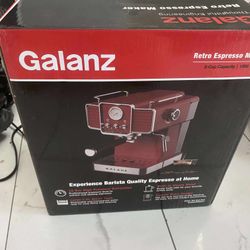 Galanz Espresso Machine W/ Retro Design 2-Cup Red