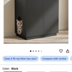 amunrbrek Extra Large Litter Box Enclosure Black