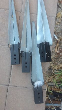Set of 4 Heavy Duty Galvanized Steel Support Posts / Brackets – Approx 2 1/4 X 2 1/4