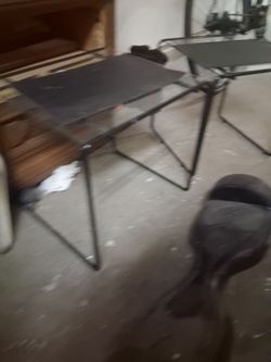 2 glass end tables
