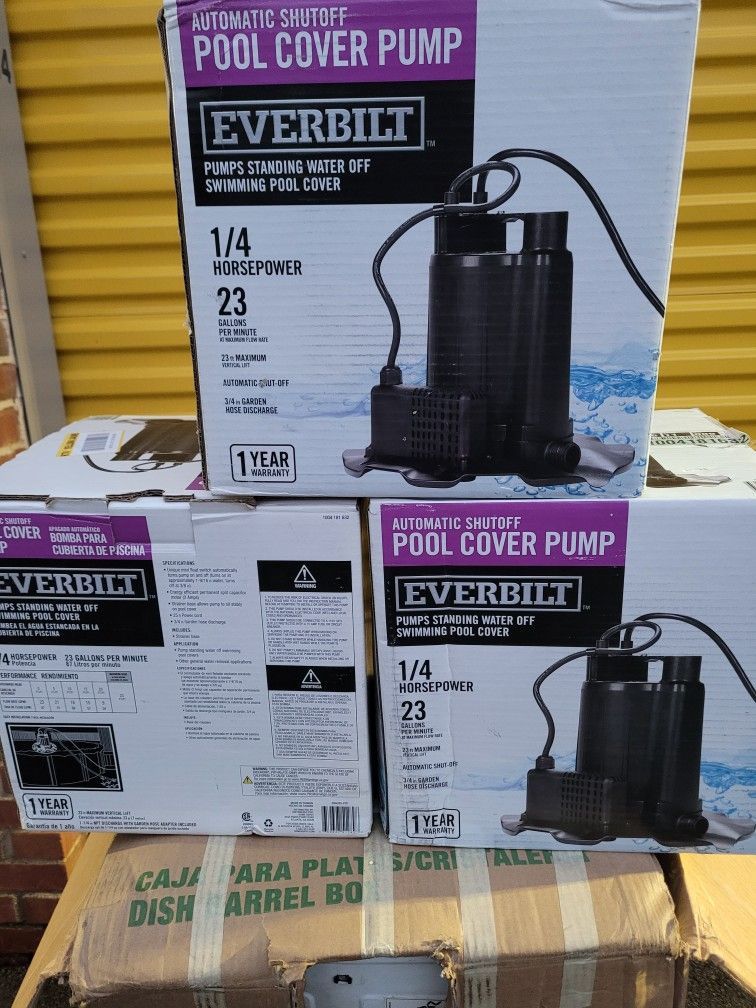 3 × Everbilt Automatic Shutoff POOL COVER PUMP