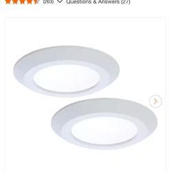 HALO SLDSL6 Series 6 in. 2700K-5000K Selectable CCT Surface Integrated LED Downlight White Recessed Light Round Trim (2-Pack)