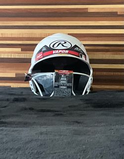 White Rawlings vapor softball helmet
