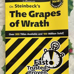 Brand New The Grapes of Wrath Cliffnotes Book