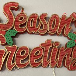 Vintage 60s 70s Mid Century seasons greetings Light