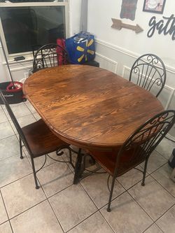 Wood Dining Table with 4 Chairs