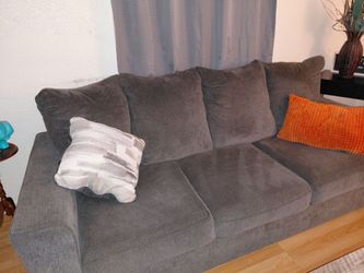 Gray Fabric 3-Seat Sofa AND Loveseat WITH coffee table