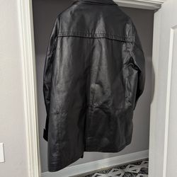 two black leather coats