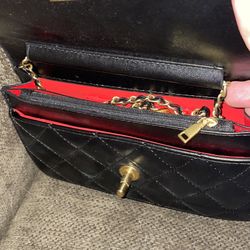 NIB Chanel All Black Leather Purse