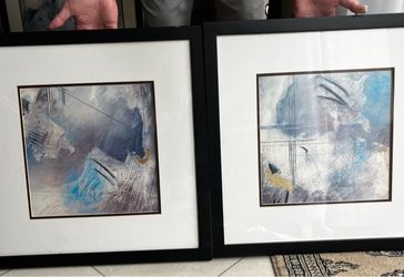 AI Overview          Fully Framed Abstract Artwork is a reproduction of "Joule I" by contemporary artist Sue Jachimiec. It’s a Diptych!