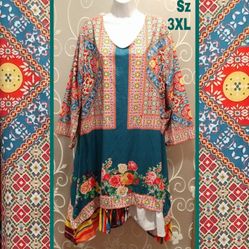 WOMENS PLUS SIZE 3X MULTI COLOR DRESS
