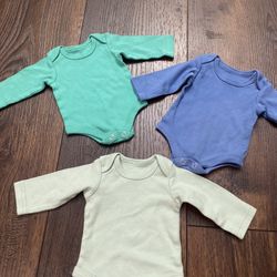Lot Of 3 Boys Long Sleeve Shirts Size Preemie #17