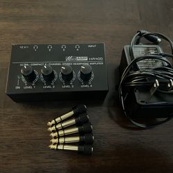 Micro Amp HA400 Compact 4-Channel Headphone Distribution Amplifier