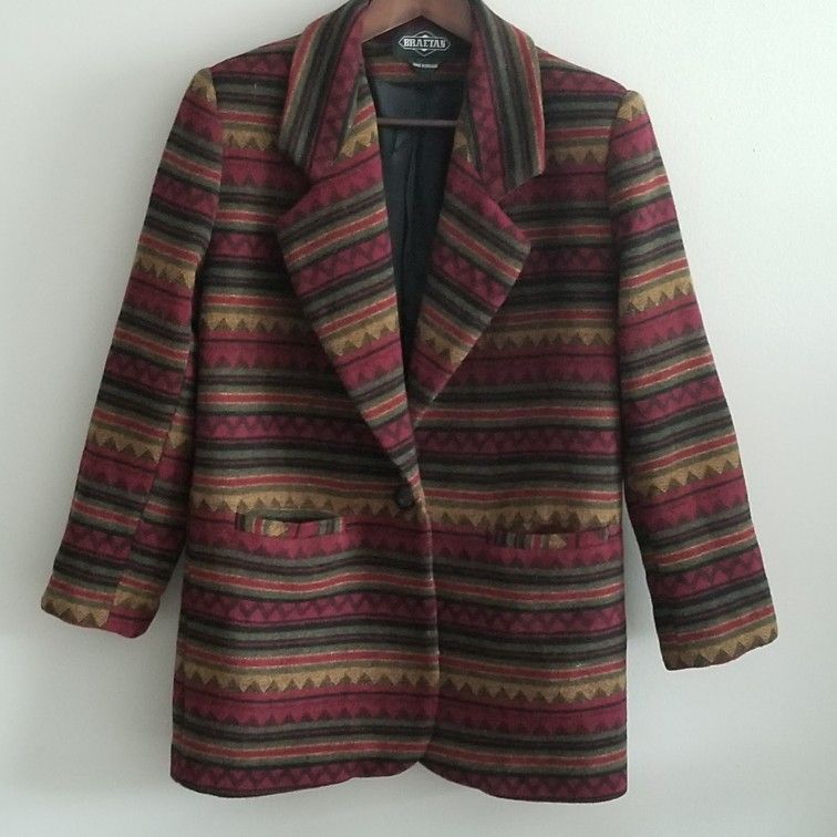 Vintage Braetan Southwestern Blazer Jacket Oversized Small