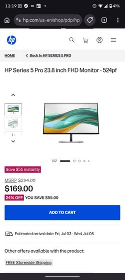HP Series 5 Pro 23.8" Full HD IPS Monitor (524pf) – Like New