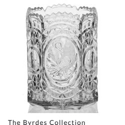 Vintage Hofbauer Byrdes Collection Glass vase Biscuit Barrel