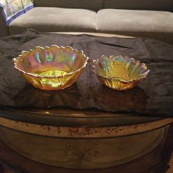 Vintage Iridescent Glass Bowls (1940s-50s)