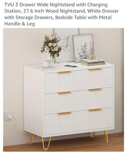 3 Tier White/Gold dresser (27.6 inch)