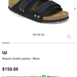 Black Birkenstock slides 