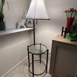 End Table With Lamp Attached