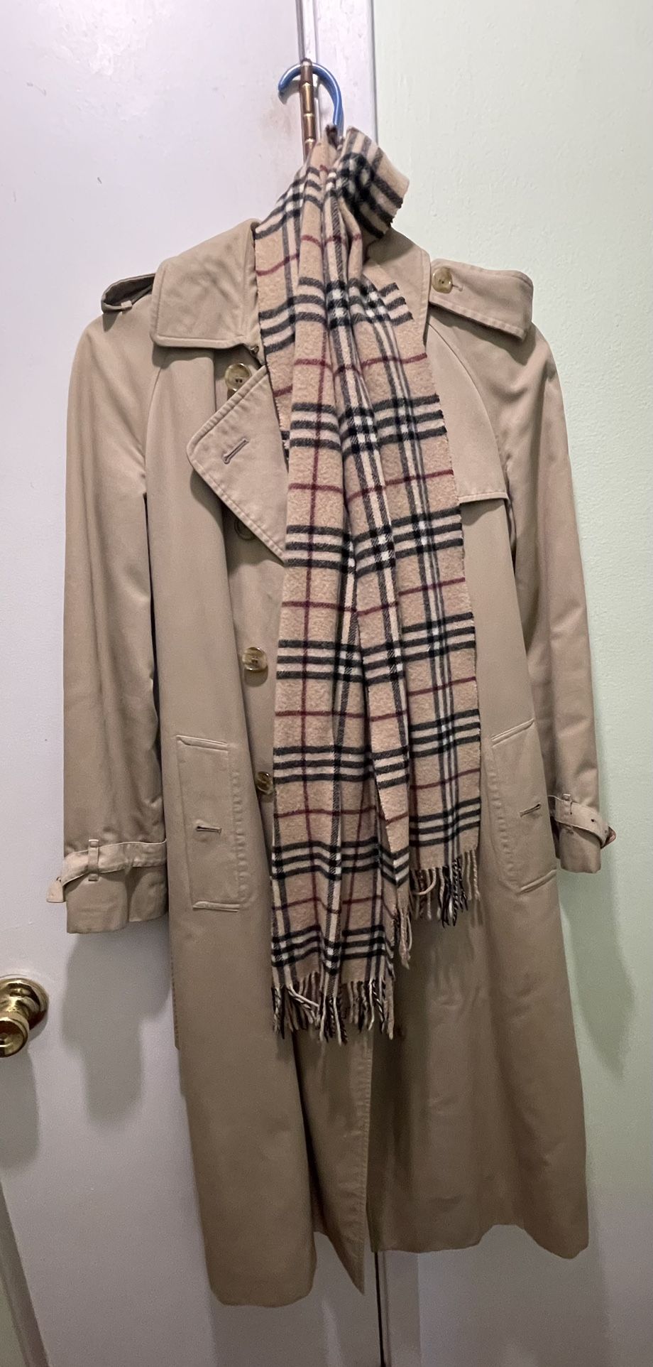 Burberry Wool Lined Coat With Scarf