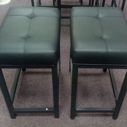 2 Black Counter Barstools 