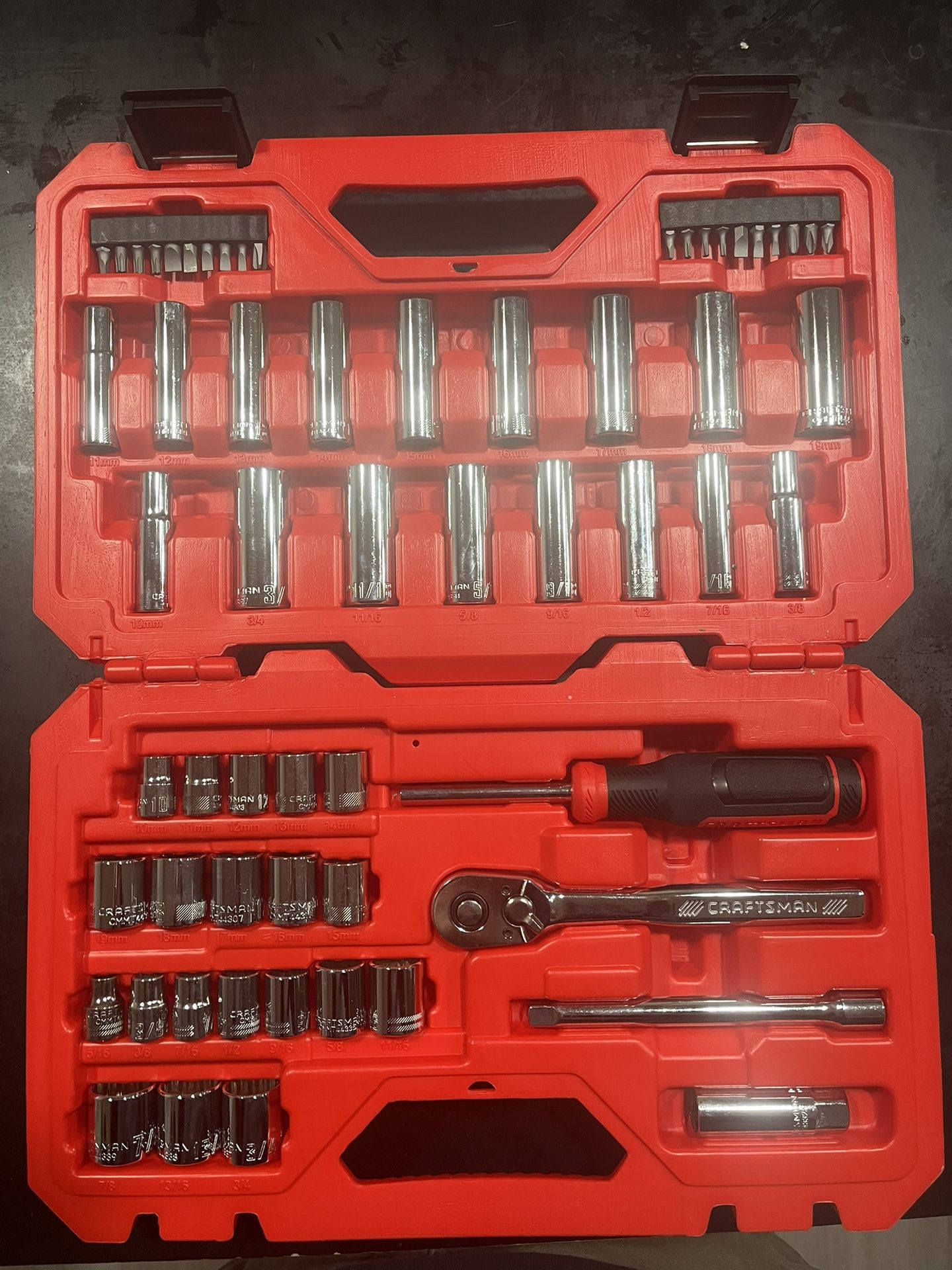 CRAFTSMAN 61 -Piece Metric and standard (SAE) Mechanics Tool Set with Hard Case
