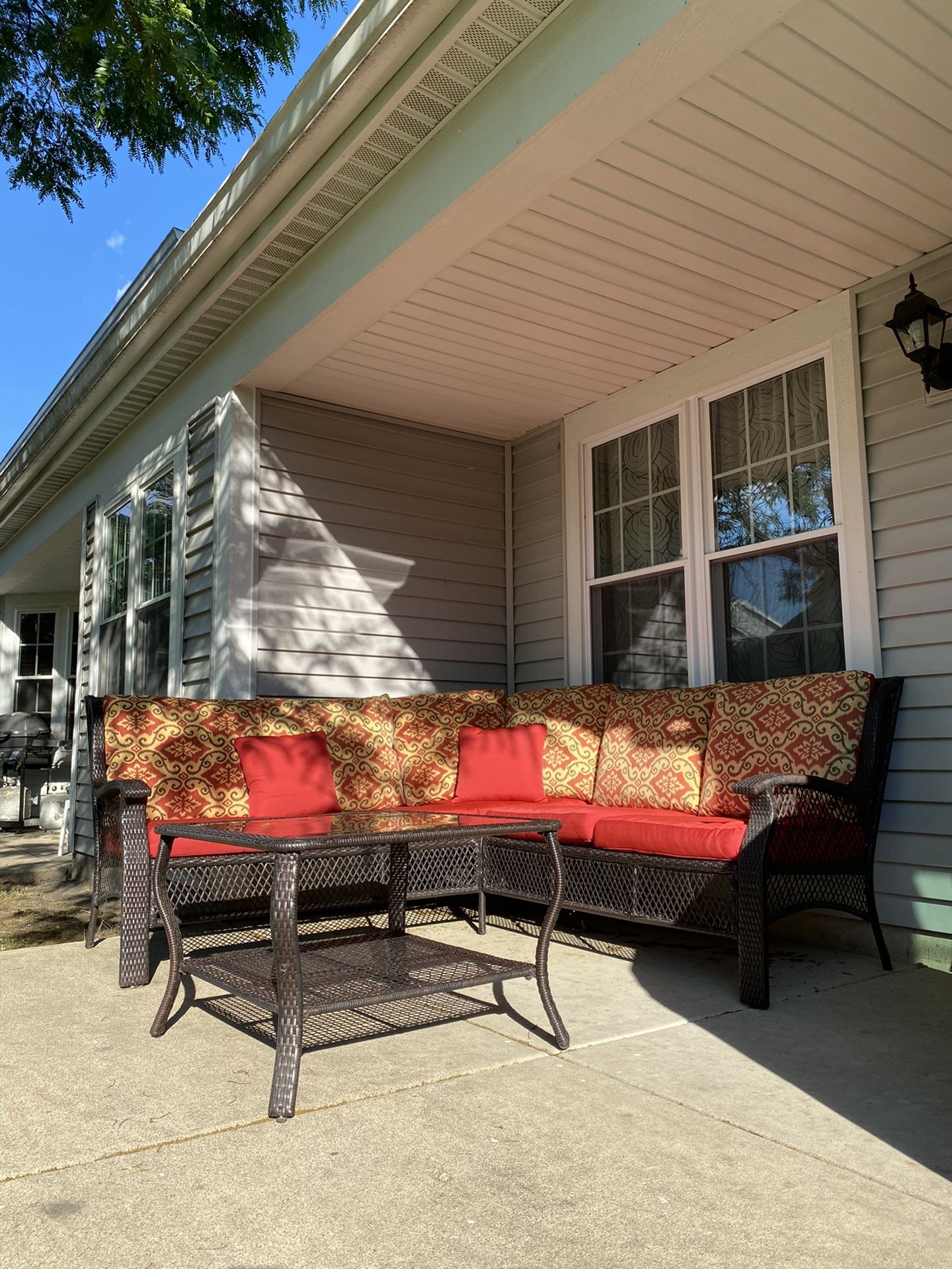 Backyard Creations® Allenwood Red Sectional Seating Patio Set