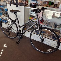 NEW 19" FUJI ABSOLUTE 2.1 ST STEP THRU SATIN GRAPHITE GRAY CHARCOAL 21 SPEED FITNESS HYBRID BIKE