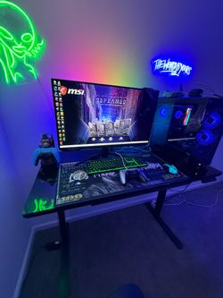 Black glass desk