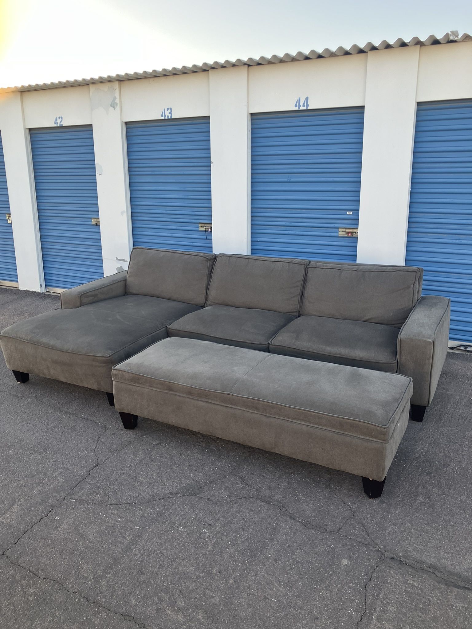 Delivery ~ Large Gray Sectional Sofa Ottoman