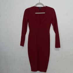 Express Burgundy Bodycon Midi Pencil Dress