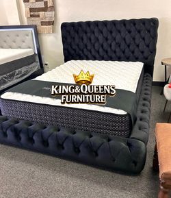 New QUEEN BED FRAME WITH MATTRESS