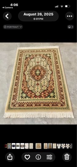 Persian-Style Area Rug with Fringe