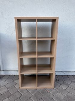 Ikea stained oak cube shelf