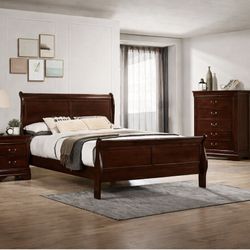 Used Queen Bedroom Set w/Tempur-Pedic Mattress, Bed Frame, Dresser & Nightstand