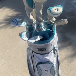 Tour Edge Lady Edge Complete Set (White,Turquoise) 2020 Good Condition 10 Clubs