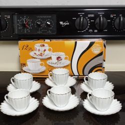 Alpine Cuisine 12pcs  Coffee Cup and Saucer Set