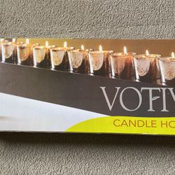 New 10 Candle  Holder With Two Sets Of Glass Holders 