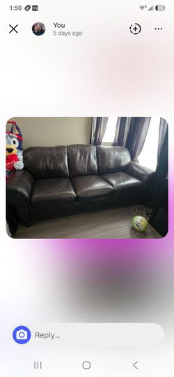 Brown leather couches