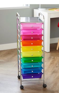 10 Drawer Arts and Crafts Cart with Wheels