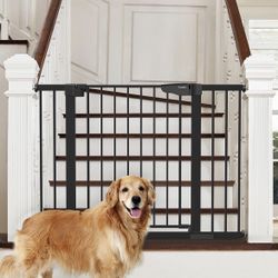Mom's Choice Awards Winner-Cumbor 29.7-46" Baby Gate for Stairs, Auto Close Dog Gate for the House, Easy Install Pressure Mounted Pet Gates for Doorwa