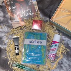 GLOSSYBOX Beauty Kit- Blush, Face Mask, Makeup Brushes, Dry Shampoo, Eye Cream