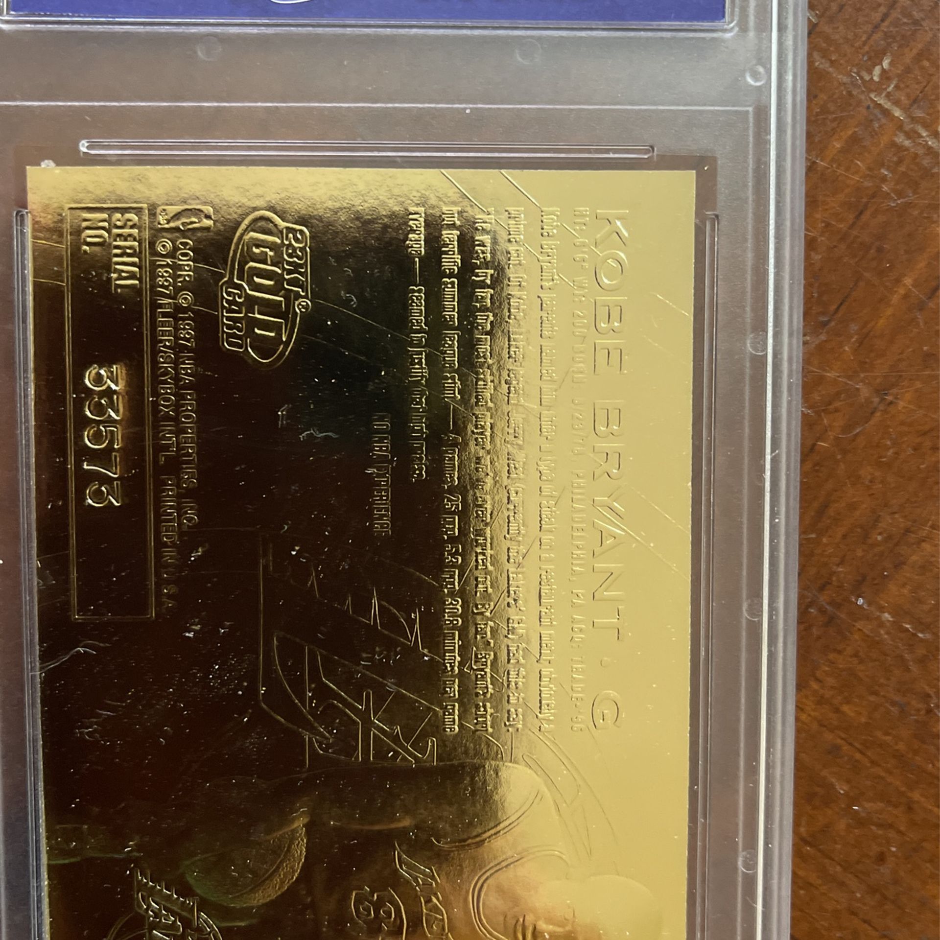 1996 97 23 K Gold Kobe Bryant Purple Signature Mint 10