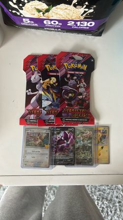 3 Pokemon Destined Rivals Sealed Packs with 4 $1 cards extra