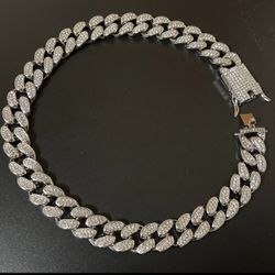 24k Silver Iced Out Necklace For Men’s 